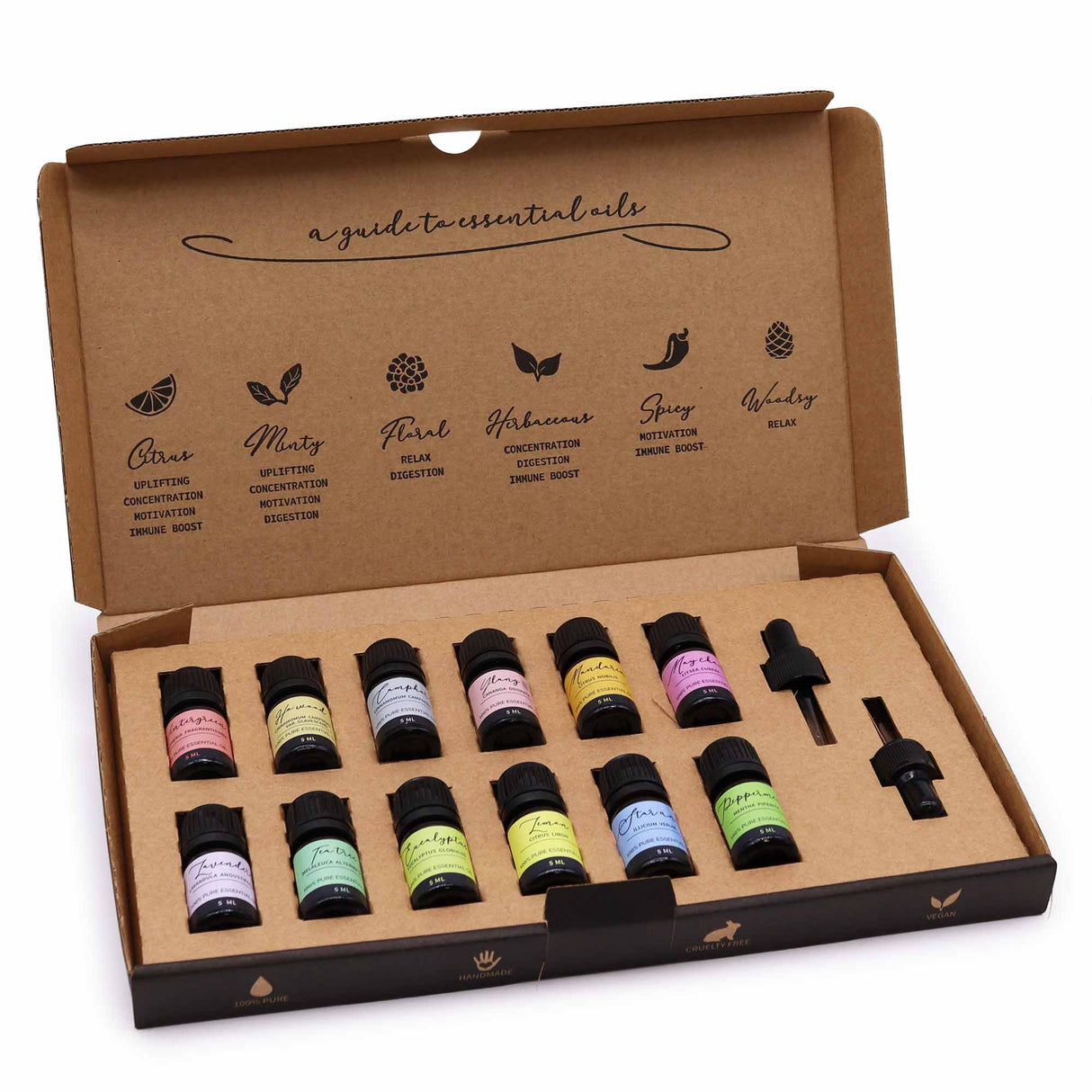 Sada esenciálních olejů aromaterapie 12 olejů po 5 ml