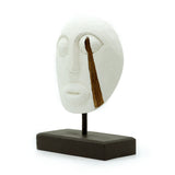 Masque décoratif tribal blanc 27x20cm Timor
