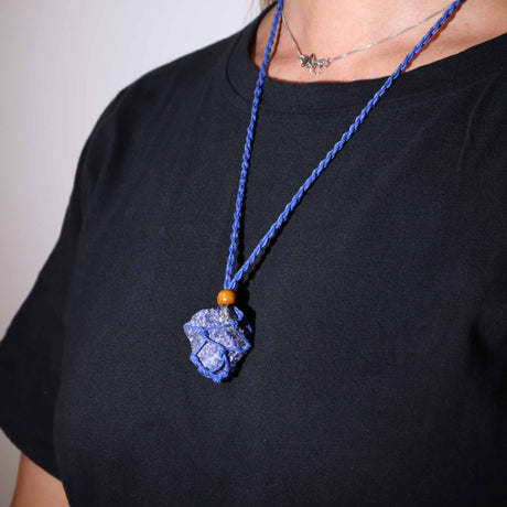 Cordón para Collar de Piedra Preciosa Azul Marino Longitud Ajustable