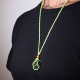 Cordón para Collar con Soporte de Piedra Preciosa Macramé – Verde