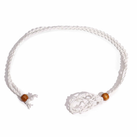 Gemstone Necklace Cord White Adjustable Macrame