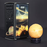 Sfera in Giada Gialla 40mm Pianeta Saturno con Base