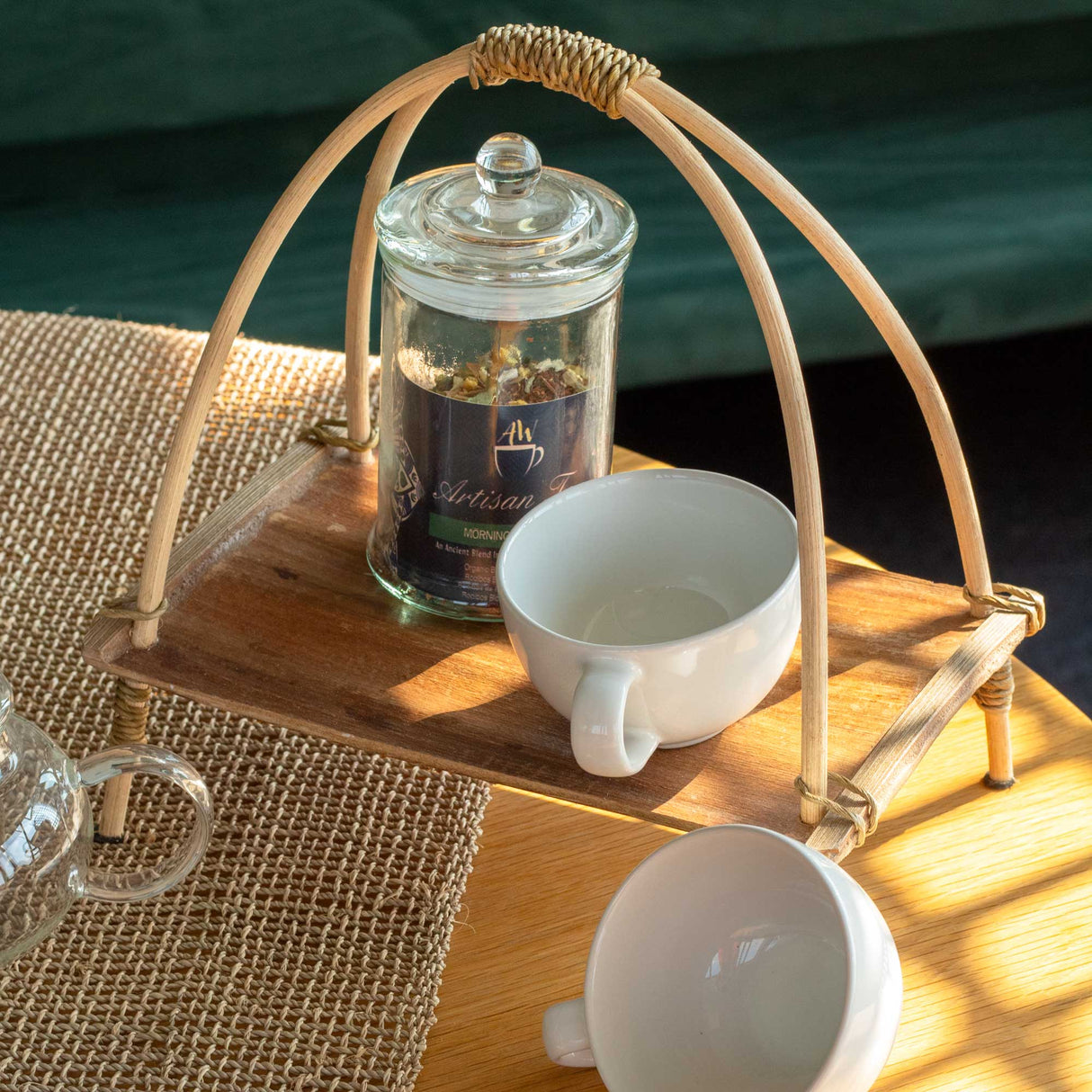 Coconut Leaf Tea Stand - Natural