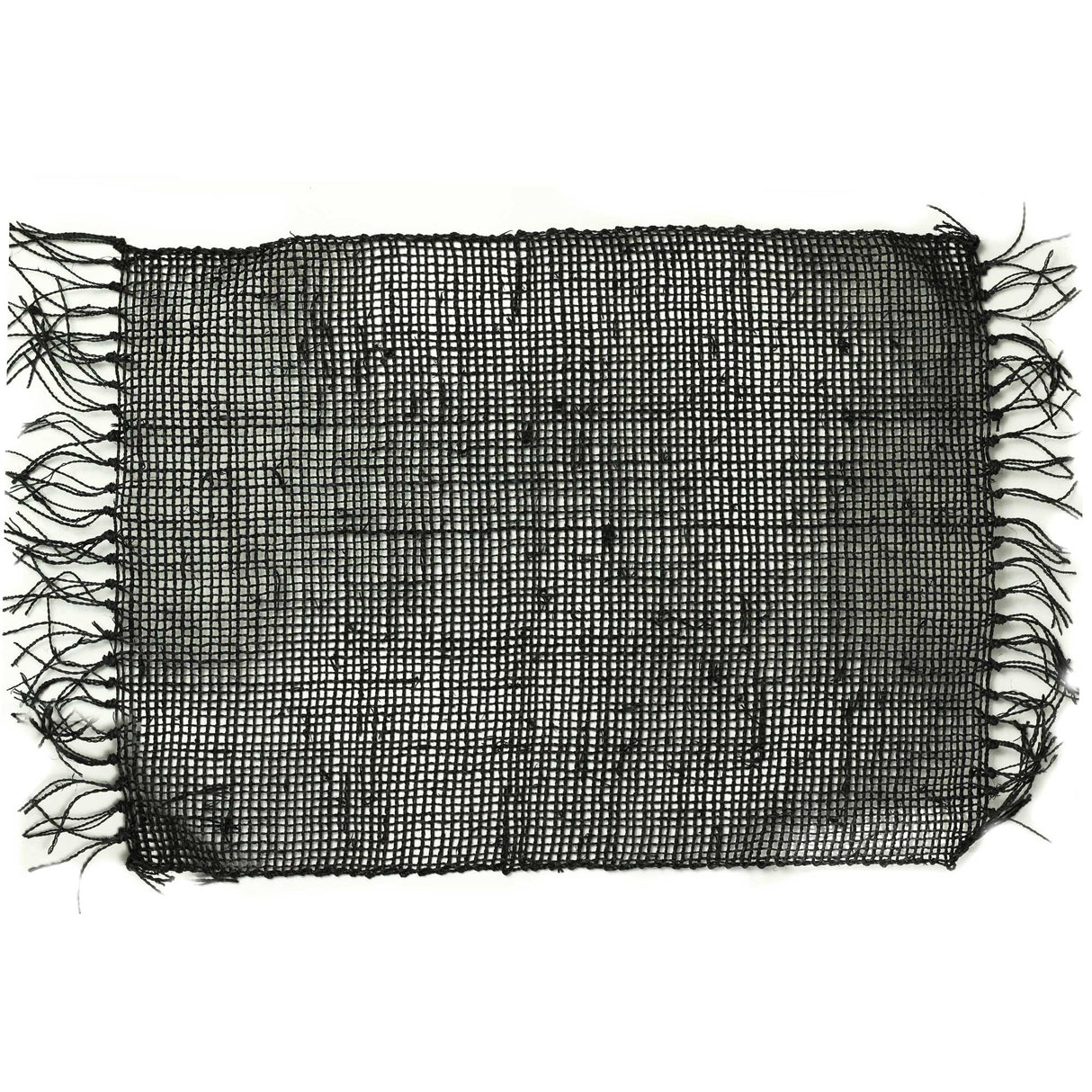 Seagrass Fringe Natural Placemat - Black