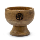 Handcrafted Wooden Tree of Life Chalice - Large Ritual Bowl & Incense Cone Holder (11x6 cm)