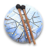 Hapi Drum Blue Sky OM - 18cm Steel Tongue Drum with Mallets for Meditation and Relaxation