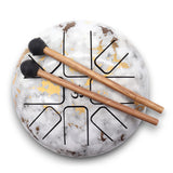 Med Hapi Drum Marble 17x13cm - Premium Tongue Drum with Gold Accents & Mallets