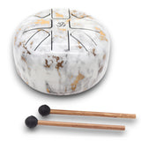 Med Hapi Drum Marble 17x13cm - Premium Tongue Drum with Gold Accents & Mallets