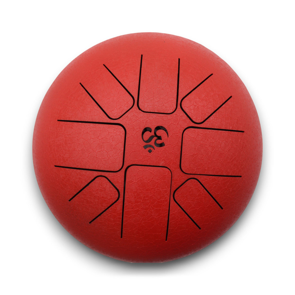 Med Hapi Drum Om Red - 22x16cm Steel Tongue Drum with Mallets - Textured Surface & Circular Tongue Design