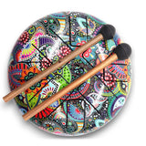 Vibrant Multi-Colored Hapi Steel Tongue Drum - 18cm with Mallets | Artistic Musical Instrument & Decorative Piece