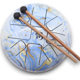 Steel Tongue Drum 8-Tone Light Blue, Carrying Bag