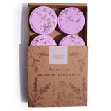 Relaxing Shower Steamers Gift Set - Made in Sheffield, UK | Vegan, Cruelty-Free, All-Natural Essential Oils | Calming Clary Sage, Lemon, Lavender Aroma | Set of 4 by Ancient Wisdom