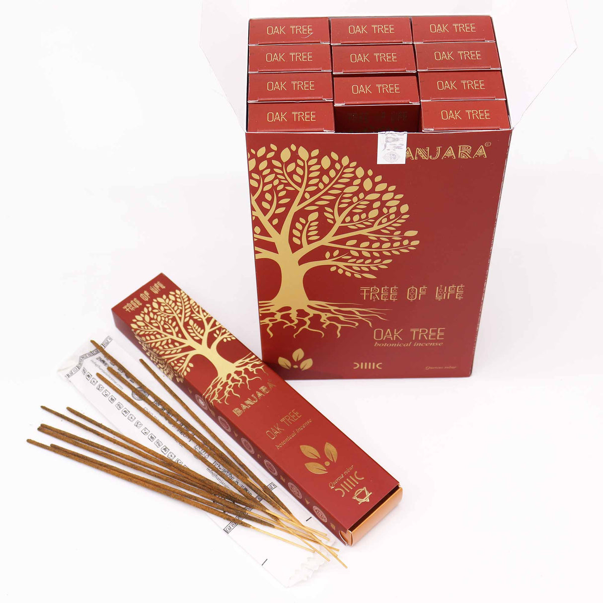 Banjara Tree of Life Oak Tree Botanical Incense - 15g Pack of Natural Handmade Incense Sticks from India