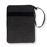 Stonewash Charcoal Tablet Pouch - Slim, Portable, and Stylish Cotton Organizer with Quick Access Design and Extra Side Pocket