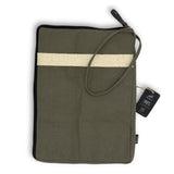 Olive Canvas Large Laptop Pouch with Quick Access Design and Extra Side Pocket