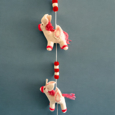 Huopa Yksisarvinen Seppele Seinälle Vaaleanpunaiset Kirjailut