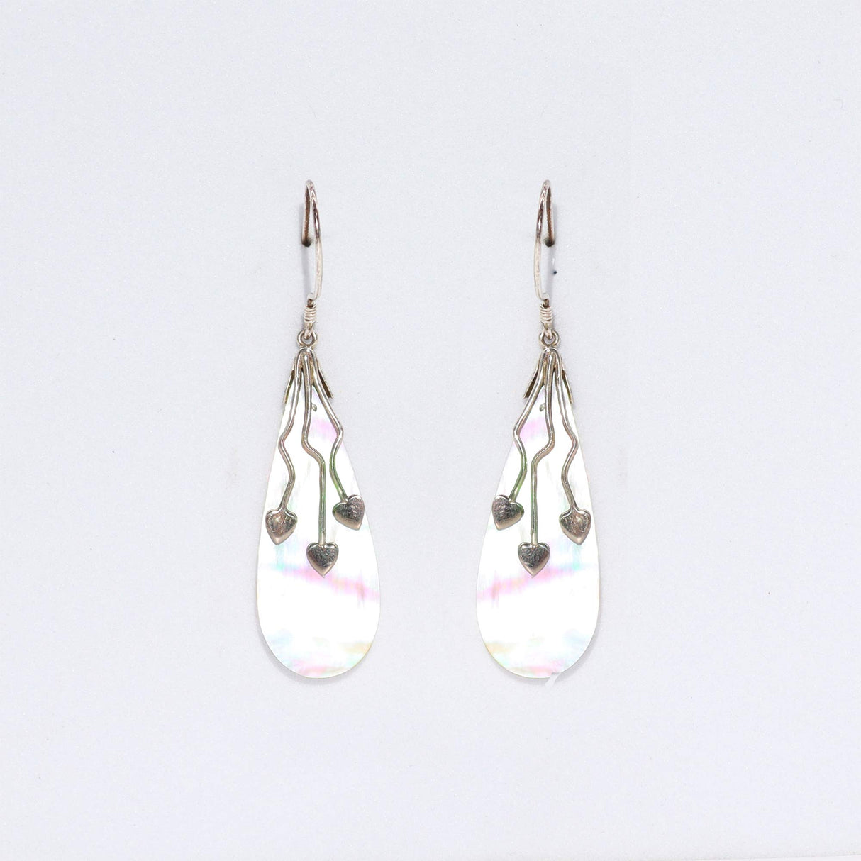 Pendientes de Concha y Plata - Tres Corazones - MOP