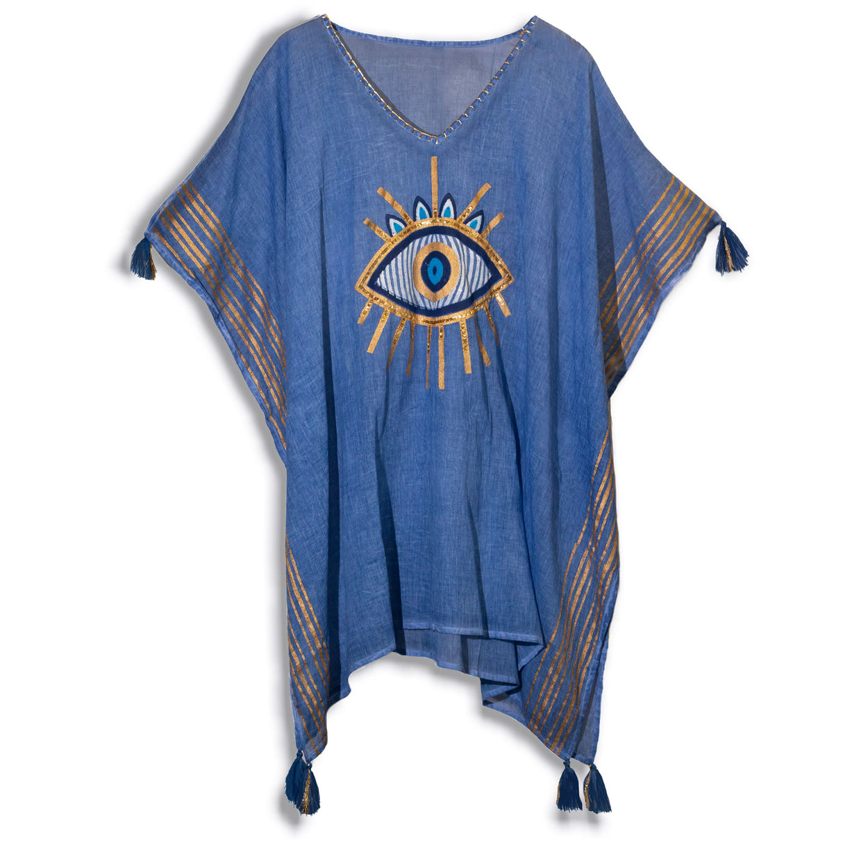 El Boyaması Nazar Boncuğu Kaftan Göçebe Sari