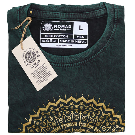 T-shirt Hamsa Stone Washed Verde Large