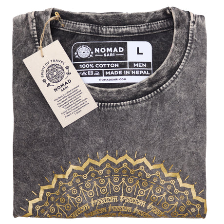 T-shirt Hamsa Stone Washed Cinzento Escuro Large