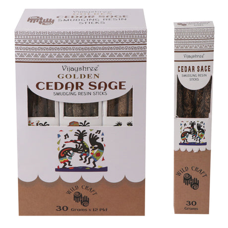 Gyanta füstölő pálcikák arany cédrus zsálya 30g
