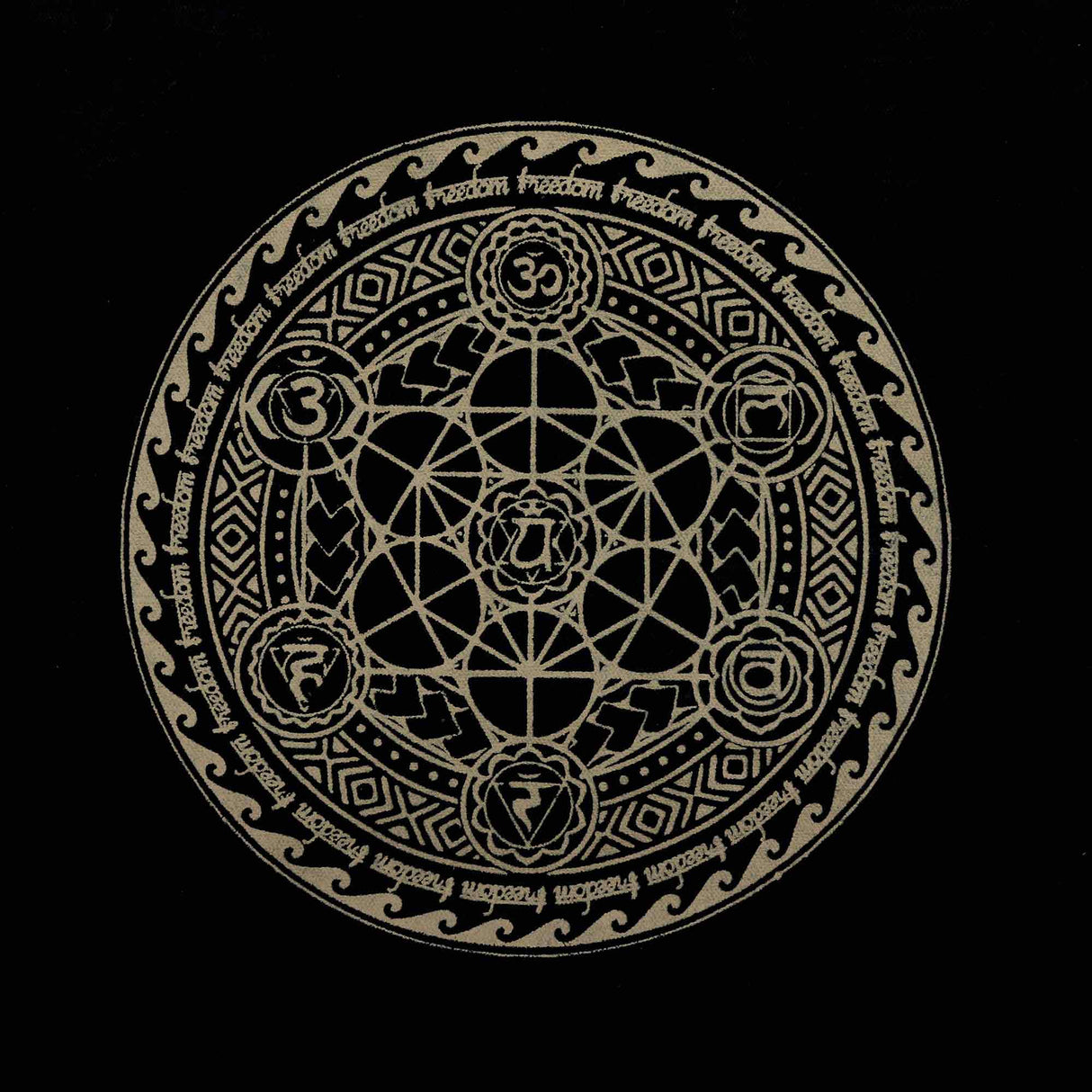 Übergroße Schokoladen stonewash Canvas-Tasche, Gold Mandala