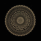 Ylimitoitettu 14oz kivipesty puuvillainen kangaskassi – kultainen mandala