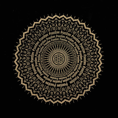 Geantă oversized din bumbac stonewashed 14oz – Mandala aurie
