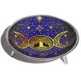 Altar Offering Plate Enameled Purple Triple Moon Three-Legged