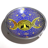 Altar Offering Plate Enameled Purple Triple Moon Three-Legged