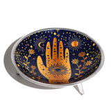 Hamsa Offering Plate Midnight Blue Enameled Three-Legged