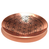 Incense Smudge Plate Copper Flower of Life