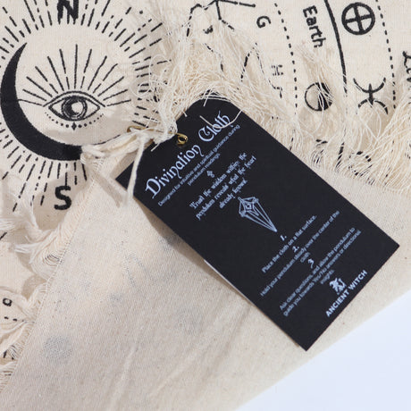 Antike Hexen-Pendeltafel Wahrsage-Tuch – Allsehendes Auge – Naturfarben & Schwarz