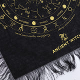 Ancient Witch Pendulum Divination Cloth - All Seeing Eye - Black & Gold