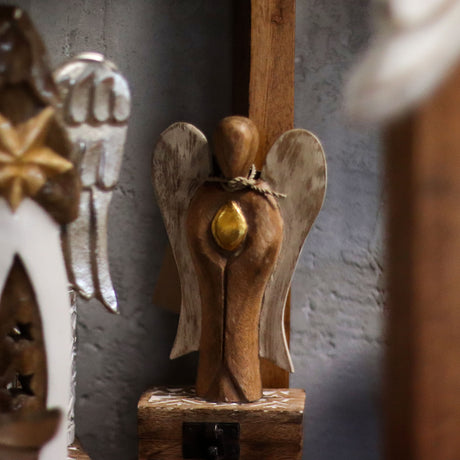 Wooden Angel Figurine – Love 15cm