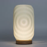 USB Powered 3-Level Bedside Table Lamp Wood Base