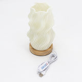 Plissert Bordlampe USB‑C 3-Nivås Dimmbar Trebase