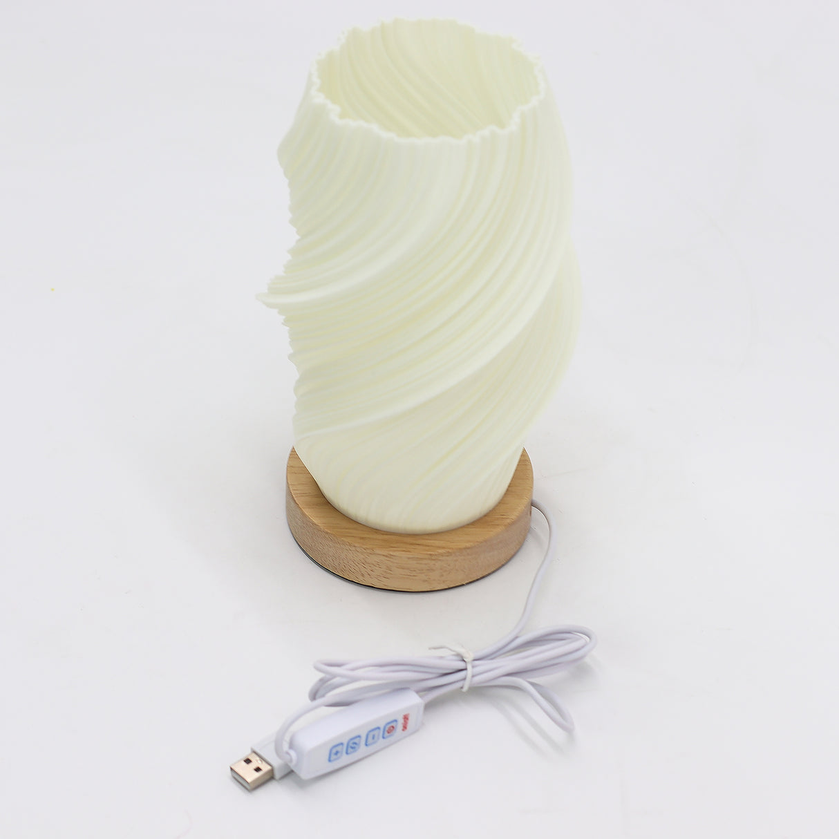 USB 3-Level Dimmable Table Lamp Pleated Shade