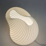USB Dimmable Spiral Bedside Lamp with Wood Base