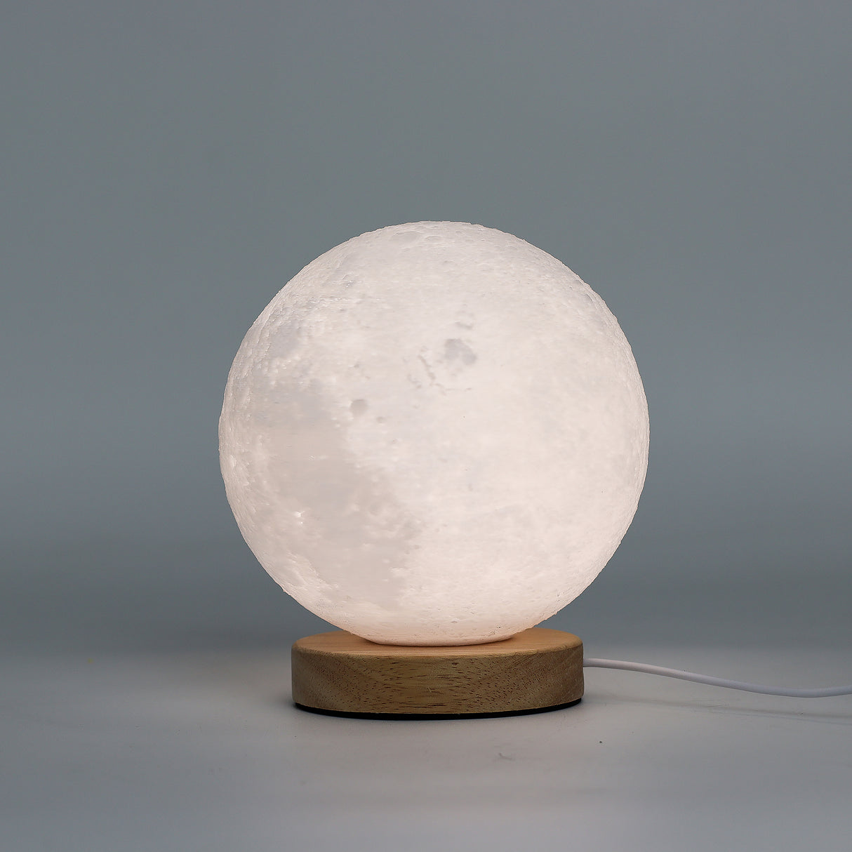 Moon Lamp Night Light, USB, 3-Level, Wooden Base