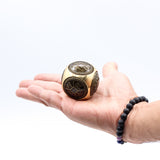 Antique Brass Feng Shui Wealth Dice, Large Rounded