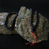 Lava Stone Meditation Mala Necklace with Tassel