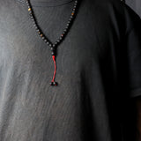 Lava Stone Meditation Mala Necklace with Tassel