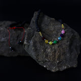 Lava Stone Chakra Gemstone Mala Necklace