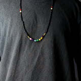 Lava Stone Chakra Gemstone Mala Necklace