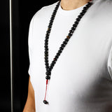 Lava Stone Meditation Mala Necklace with Tassel