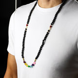 Lava Stone Chakra Gemstone Mala Necklace