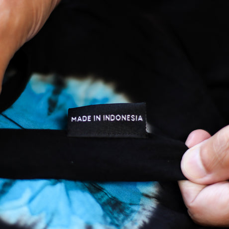 Shibori-inspirerade vida loungebyxor svart/blå medium