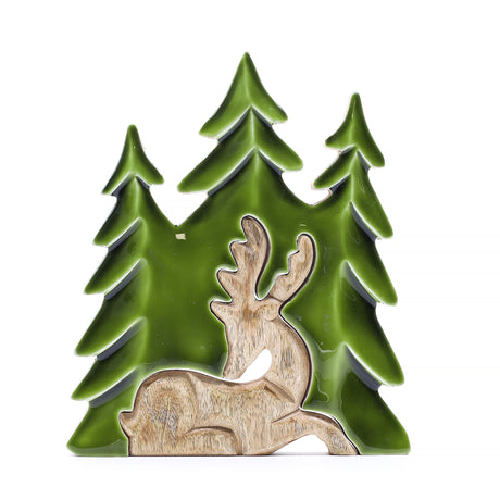 Erdő Szarvas 3D Mangófa Dísz 23x20cm