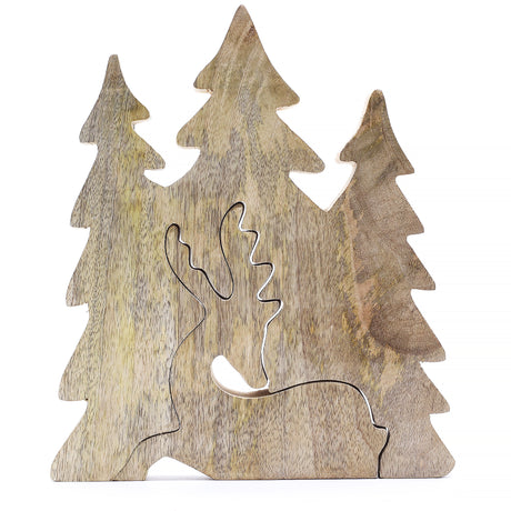 Erdő Szarvas 3D Mangófa Dísz 23x20cm